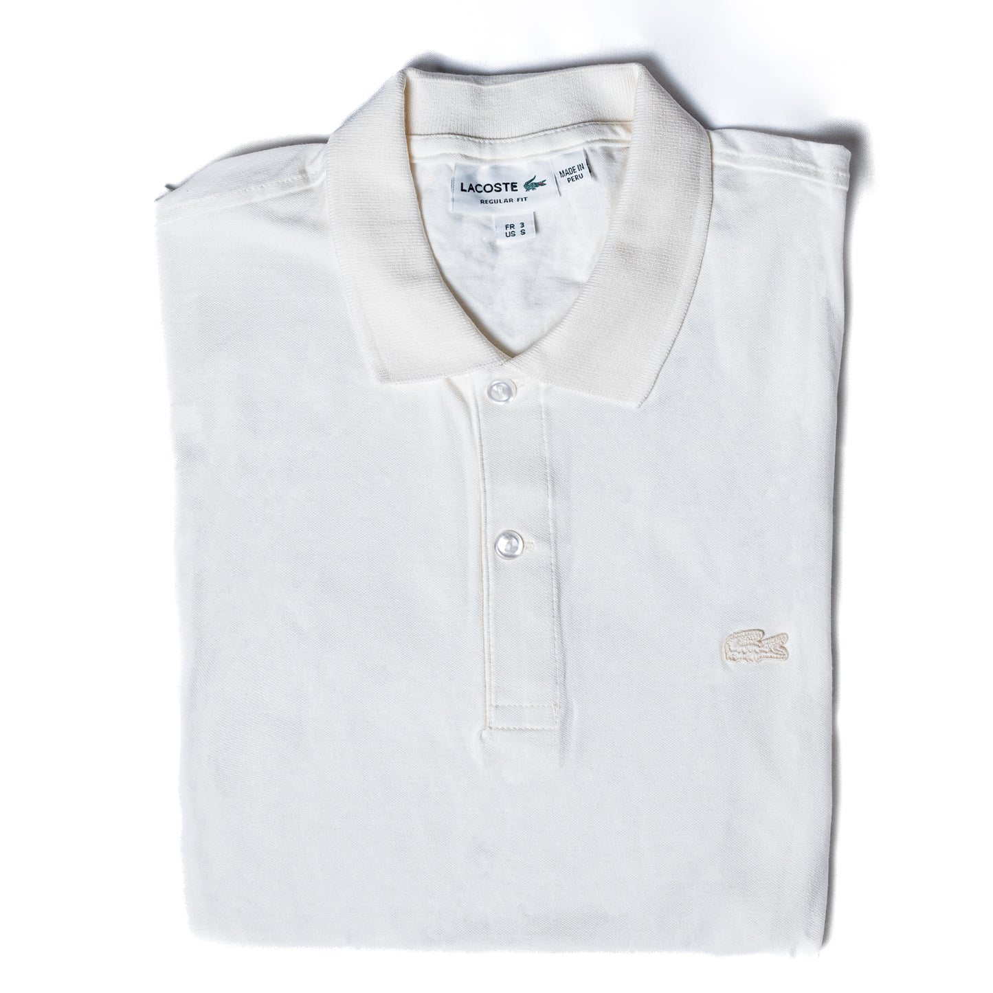 POLO PREMIUM - BLANCO CREMA - LOGO BORDADO LC