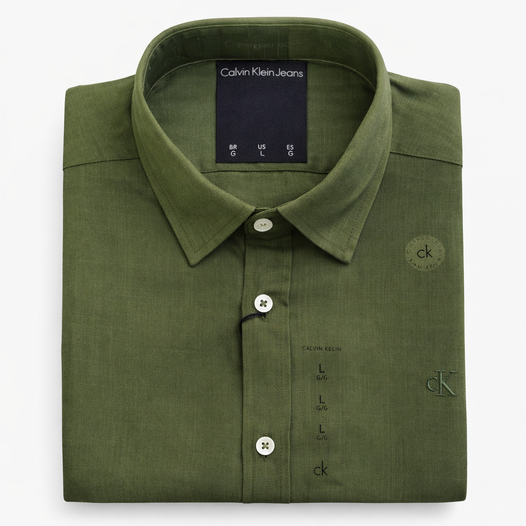 CAMISA LINO - VERDE MATE - CKL