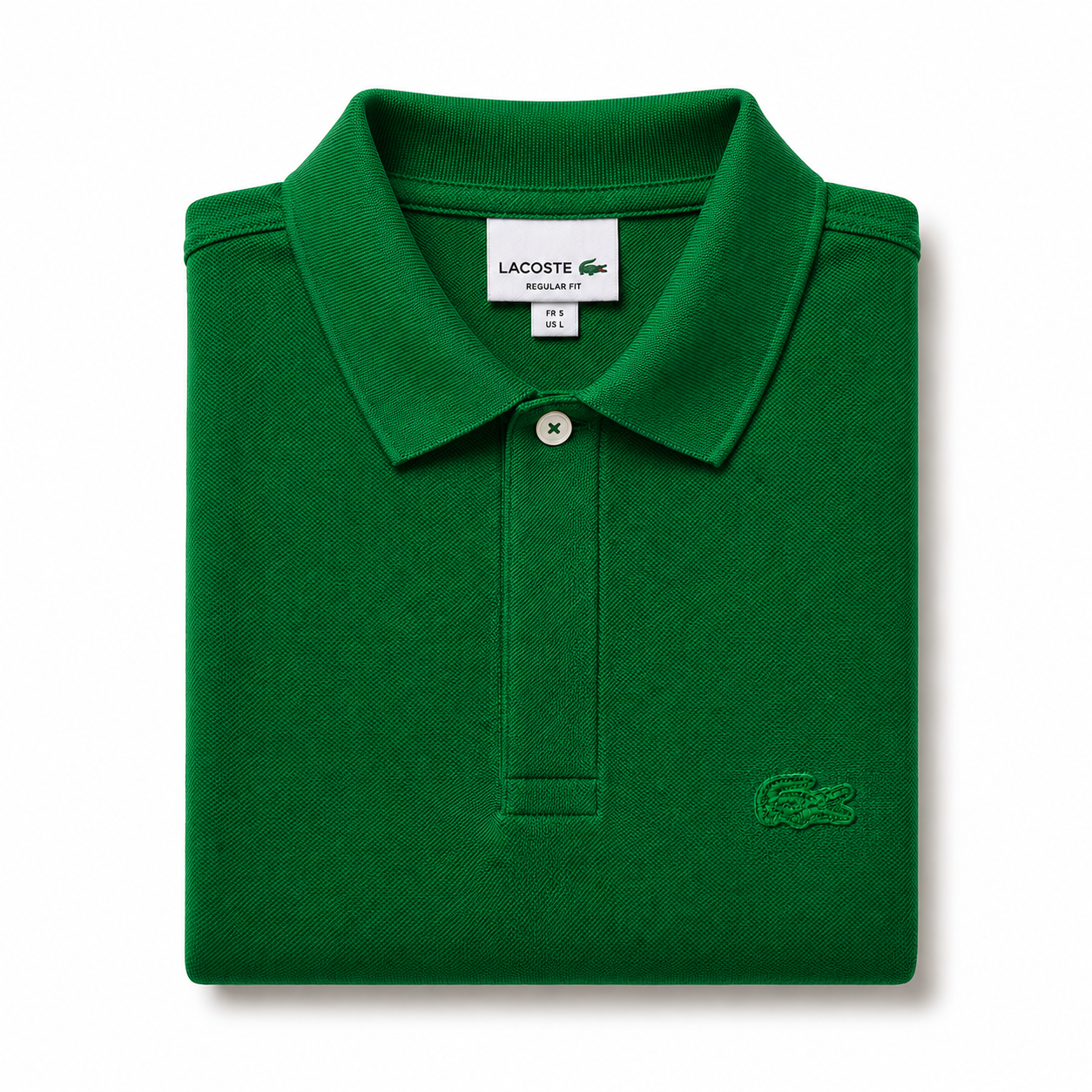 REMERA ESTILO POLO - VERDE LIMON - LOGO BORDADO LC