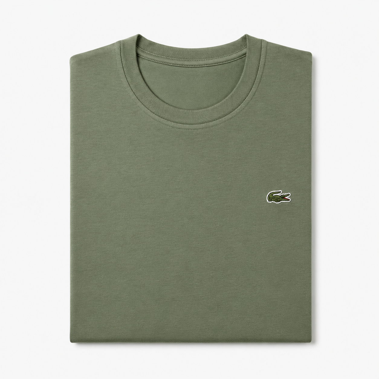 REMERA BASICA CLASICA - VERDE MUSGO - LOGO TRADICIONAL - LC