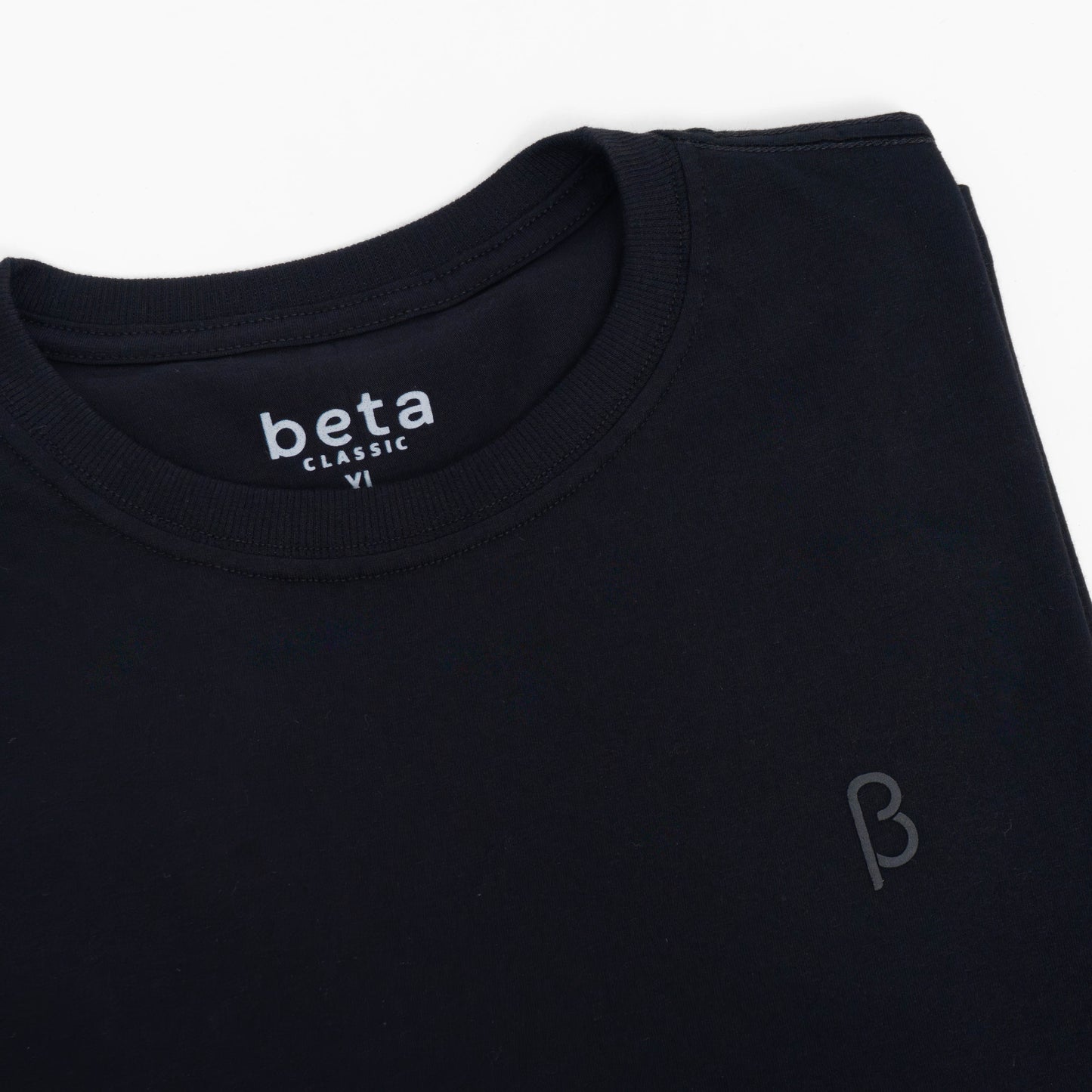 REMERA BASICA - BETA CLASSIC - MINIMALISTA - NEGRO
