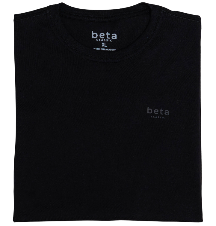 REMERA BASICA - BETA CLASSIC - MINIMALISTA - NEGRO D1