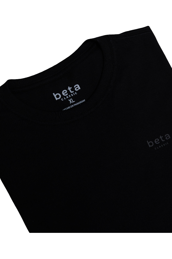 REMERA BASICA - BETA CLASSIC - MINIMALISTA - NEGRO D1