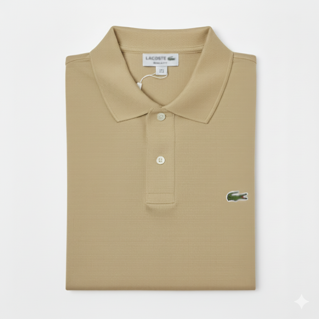 REMERA ESTILO POLO - BEIGE - LOGO TRADICIONAL LC