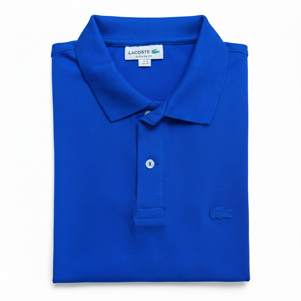 REMERA ESTILO POLO - AZUL FRANCIA - LOGO BORDADO LC
