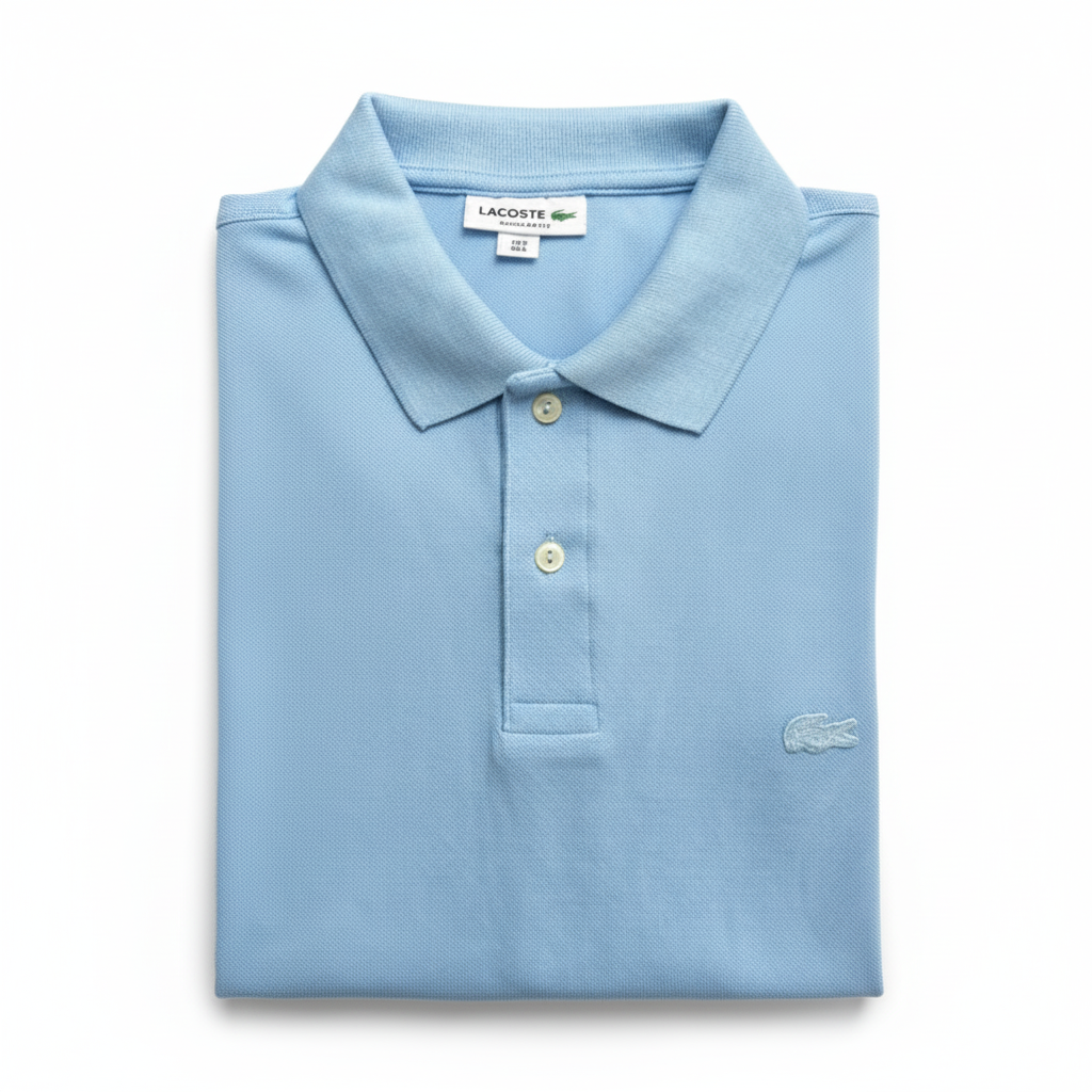 REMERA ESTILO POLO - CELESTE - LOGO BORDADO LC