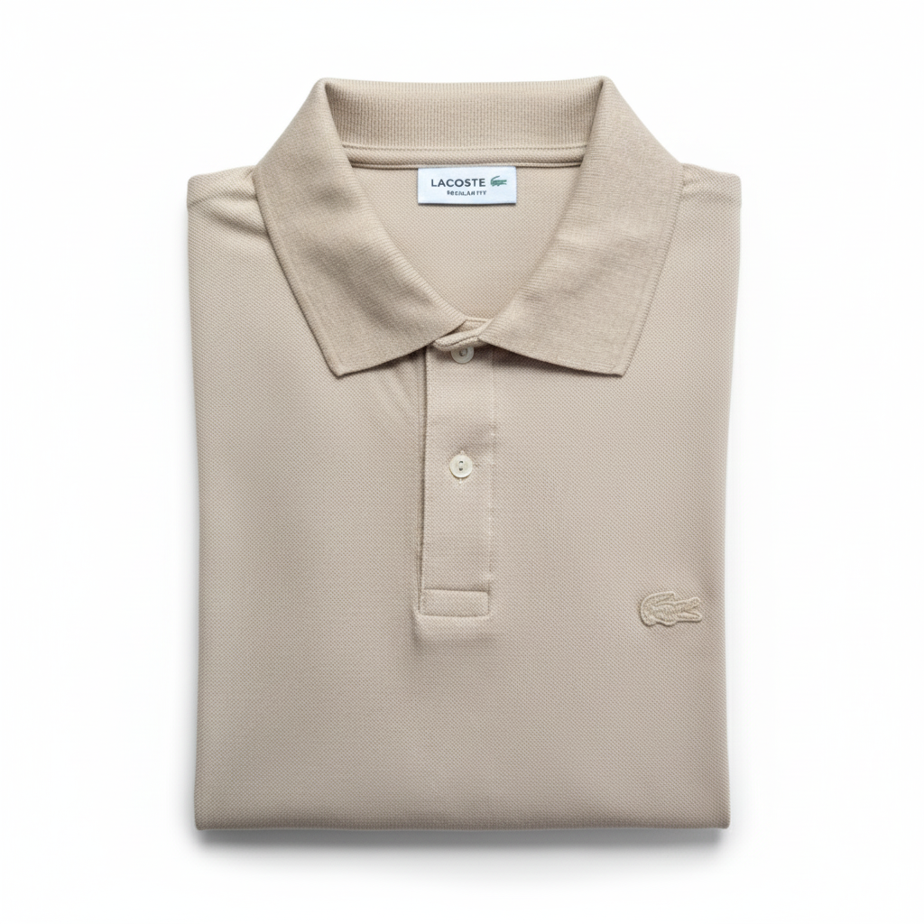 REMERA ESTILO POLO - BEIGE CLARO - LOGO BORDADO LC