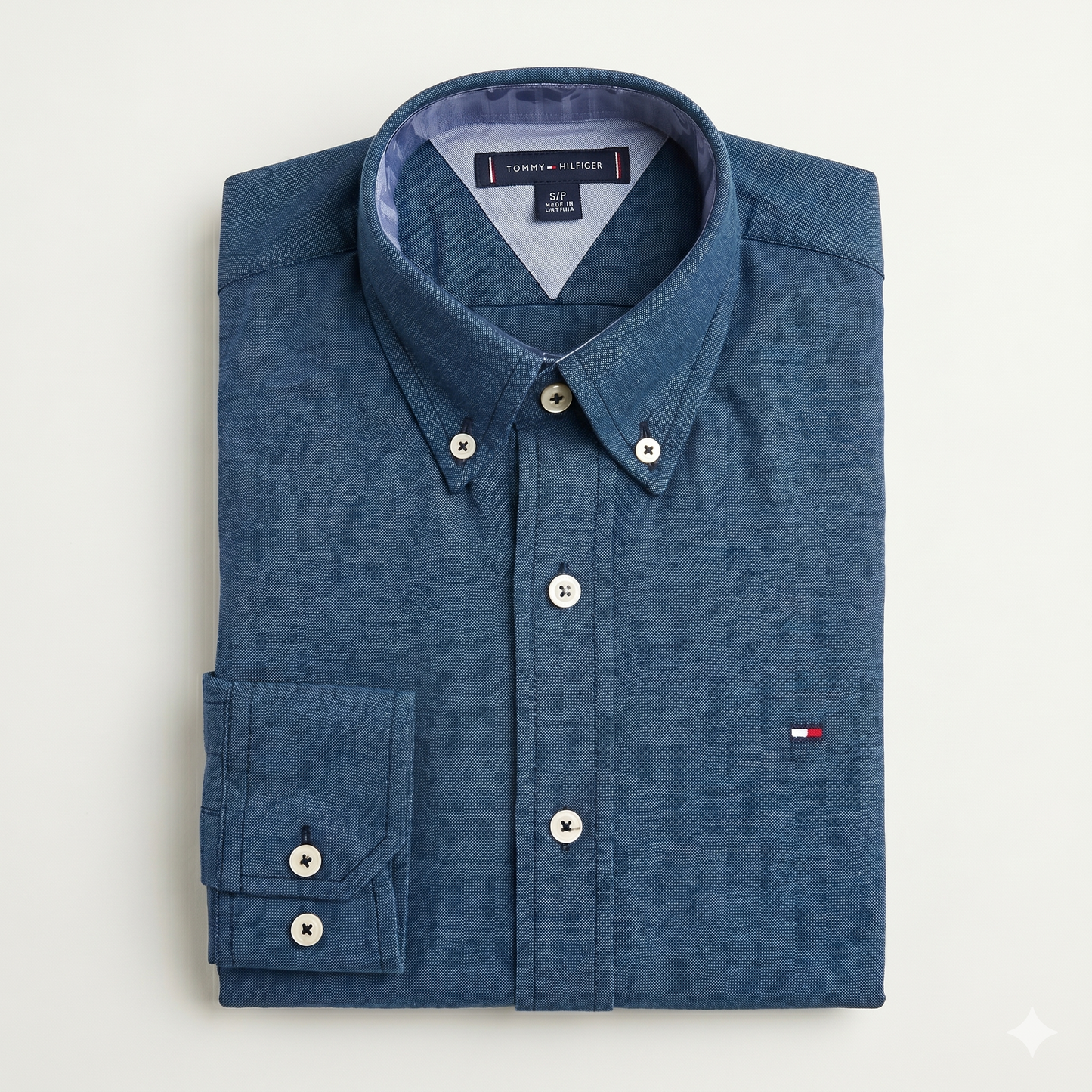 CAMISA OXFORD - AZUL OSCURO - LOGO COLORIDO TRADICIONAL TH