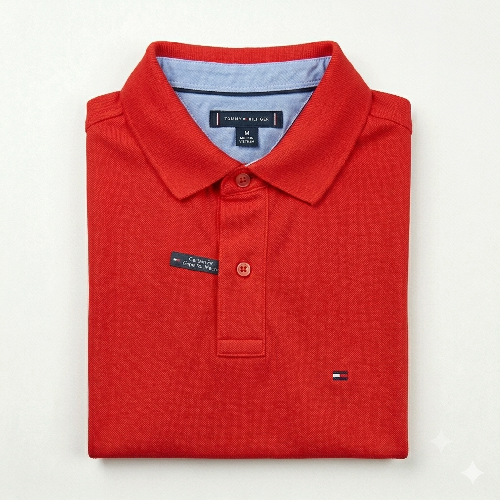 REMERA ESTILO POLO - ROJO - LOGO TRADICIONAL TH