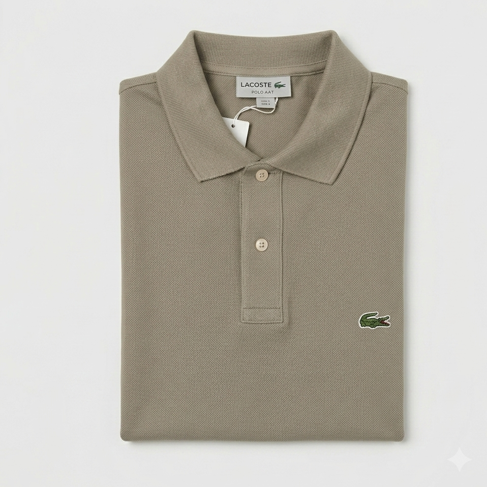 REMERA ESTILO POLO - BEIGE - LOGO TRADICIONAL LC