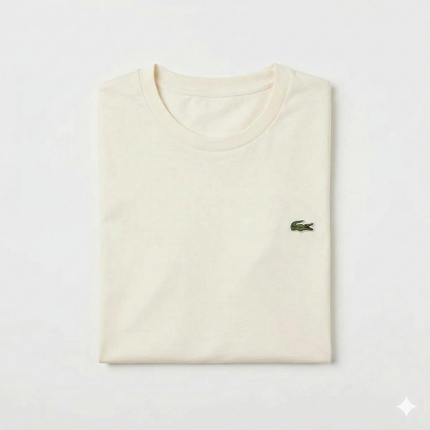 REMERA BASICA CLASICA - BLANCO PERLA - LOGO TRADICIONAL - LC