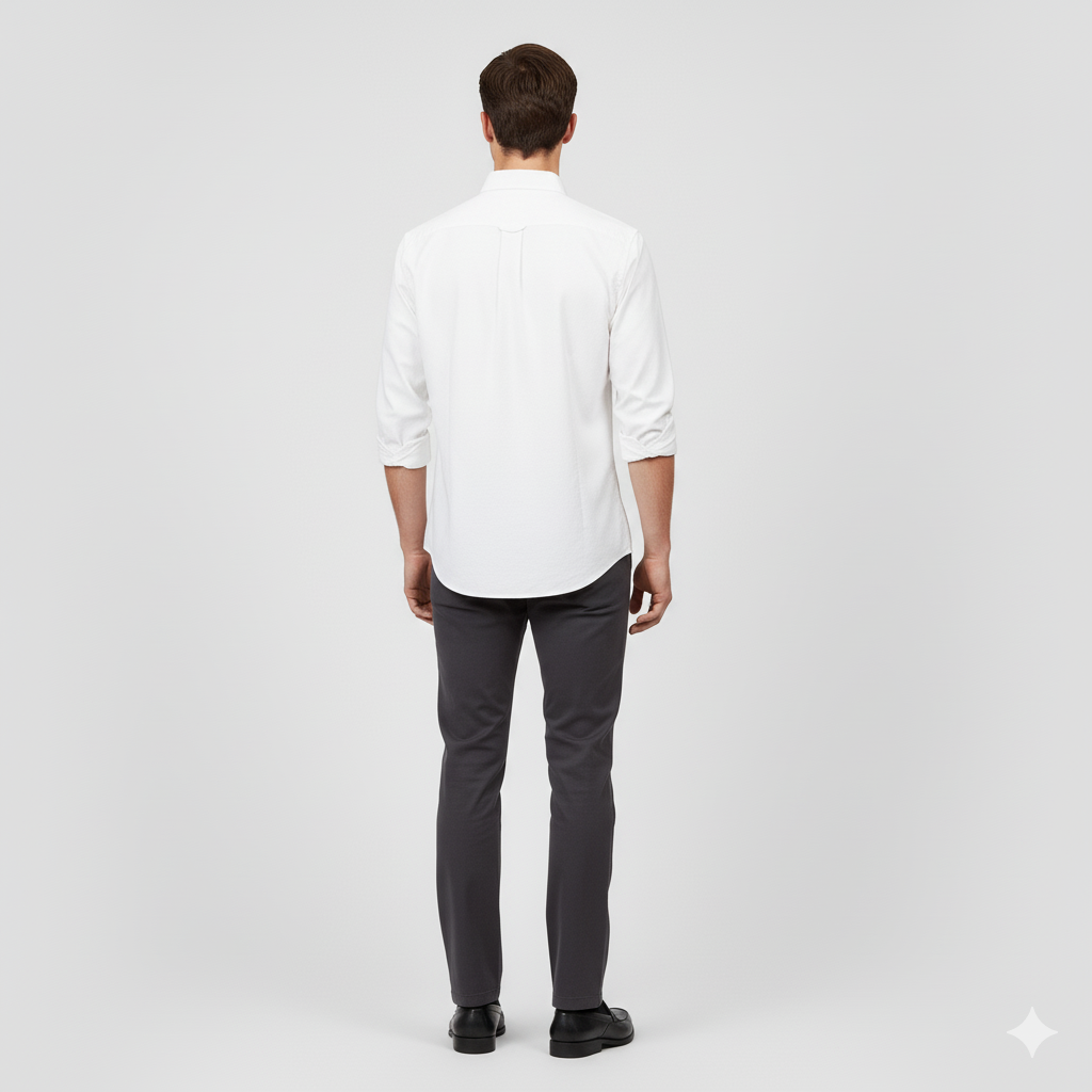 CAMISA OXFORD - BLANCO - LOGO COLORIDO AZUL RL