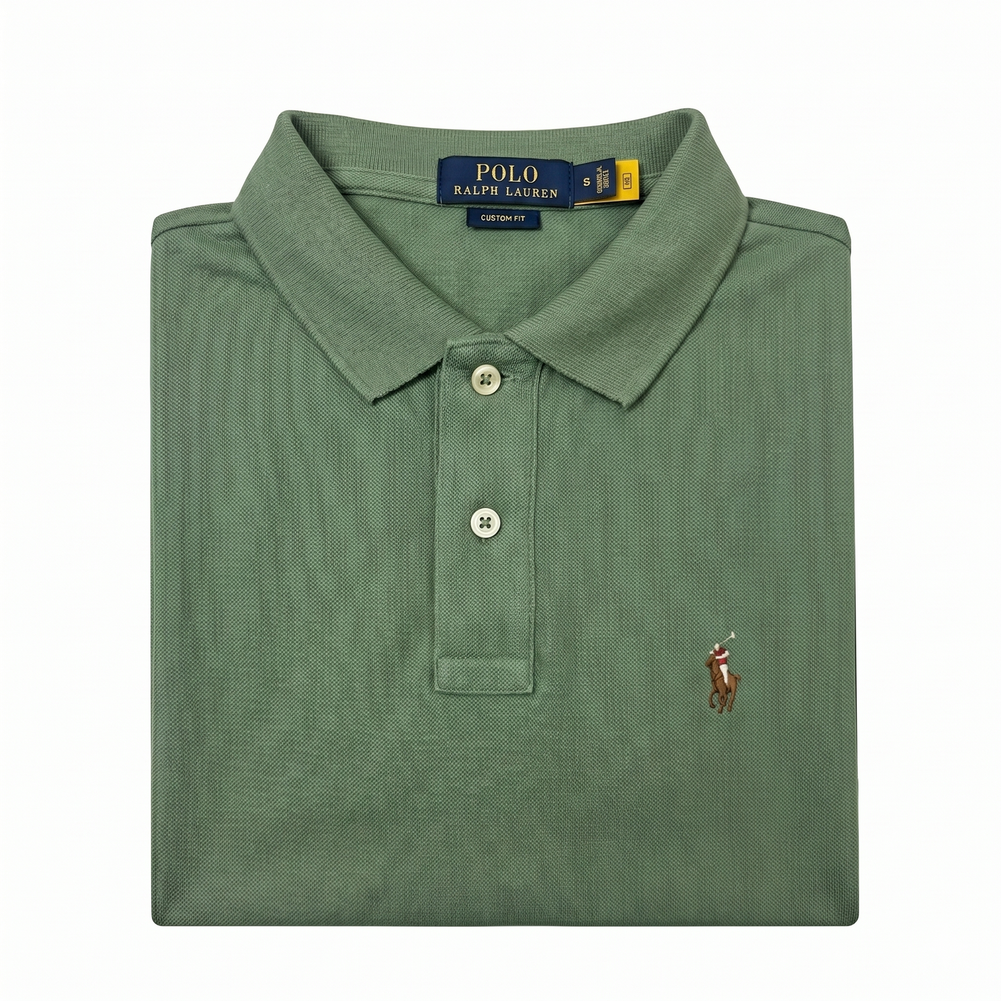 REMERA ESTILO POLO - VERDE MUSGO - LOGO TRADICIONAL RL