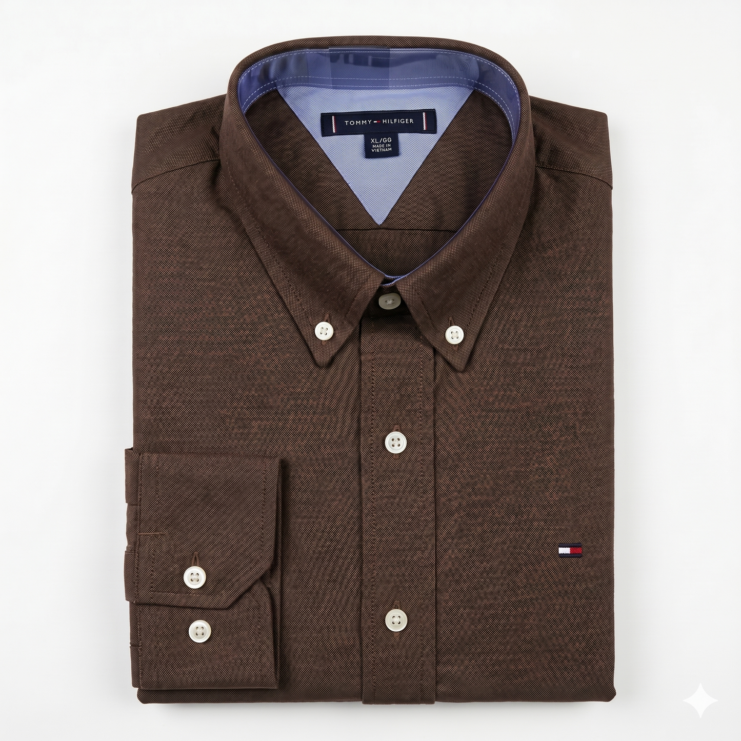 CAMISA OXFORD - MARRON CHOCOLATE - LOGO COLORIDO TRADICIONAL TH