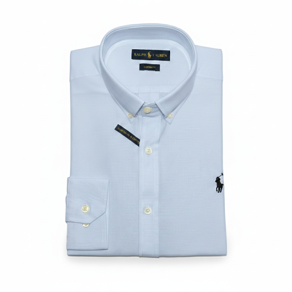 CAMISA TRICOLINI - CELESTE - LOGO COLORIDO NEGRO RL