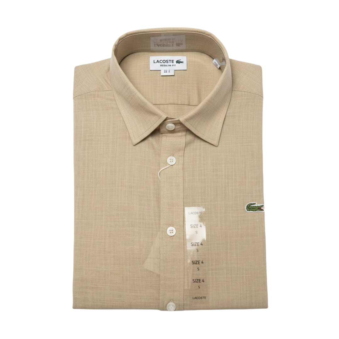 CAMISA LINO - BEIGE- LOGO TRADICIONAL LC