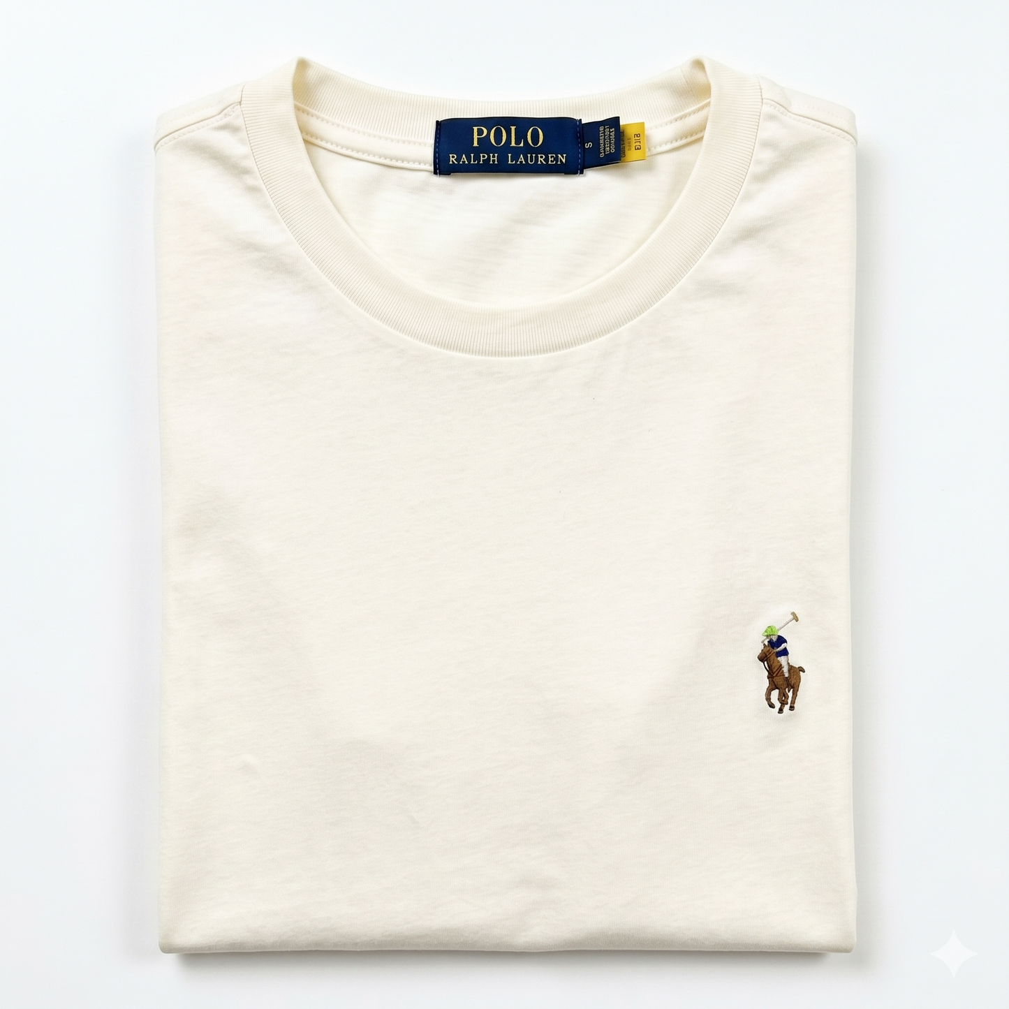 REMERA BASICA CLASICA - BLANCO PERLA - LOGO TRADICIONAL - RL
