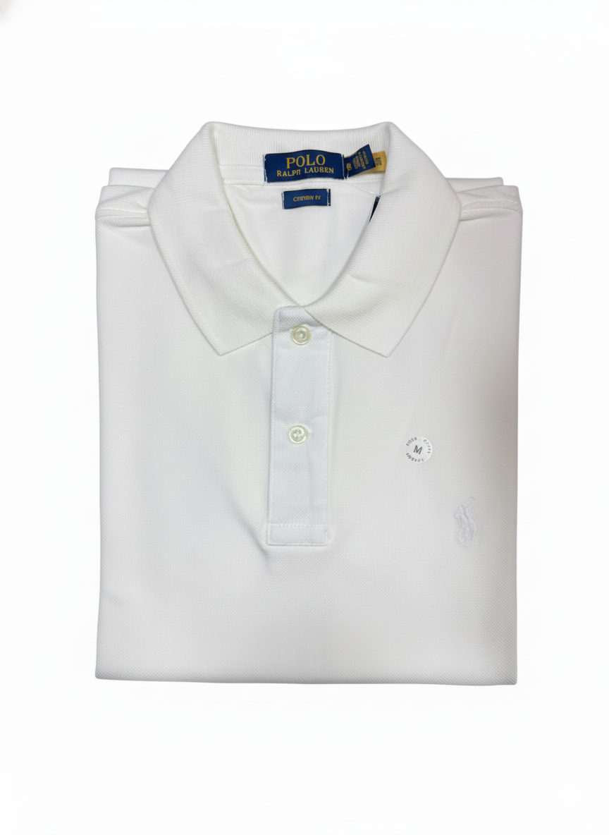 REMERA ESTILO POLO - BLANCO CREMA - LOGO TRADICIONAL RL D1
