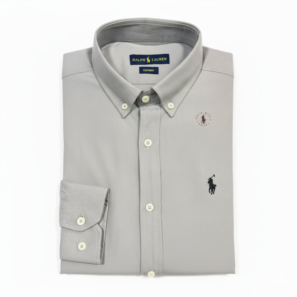 CAMISA OXFORD GRANULADO - BIEGE OSCURO - LOGO COLORIDO NEGRO RL