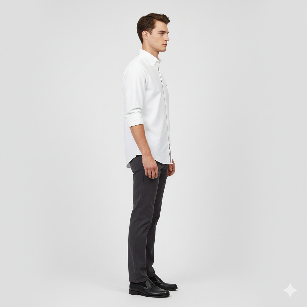 CAMISA OXFORD - BLANCO - LOGO COLORIDO AZUL RL