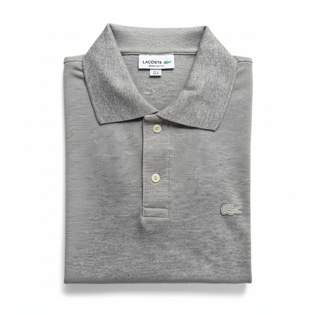 REMERA ESTILO POLO - GRIS CLARO - LOGO BORDADO LC