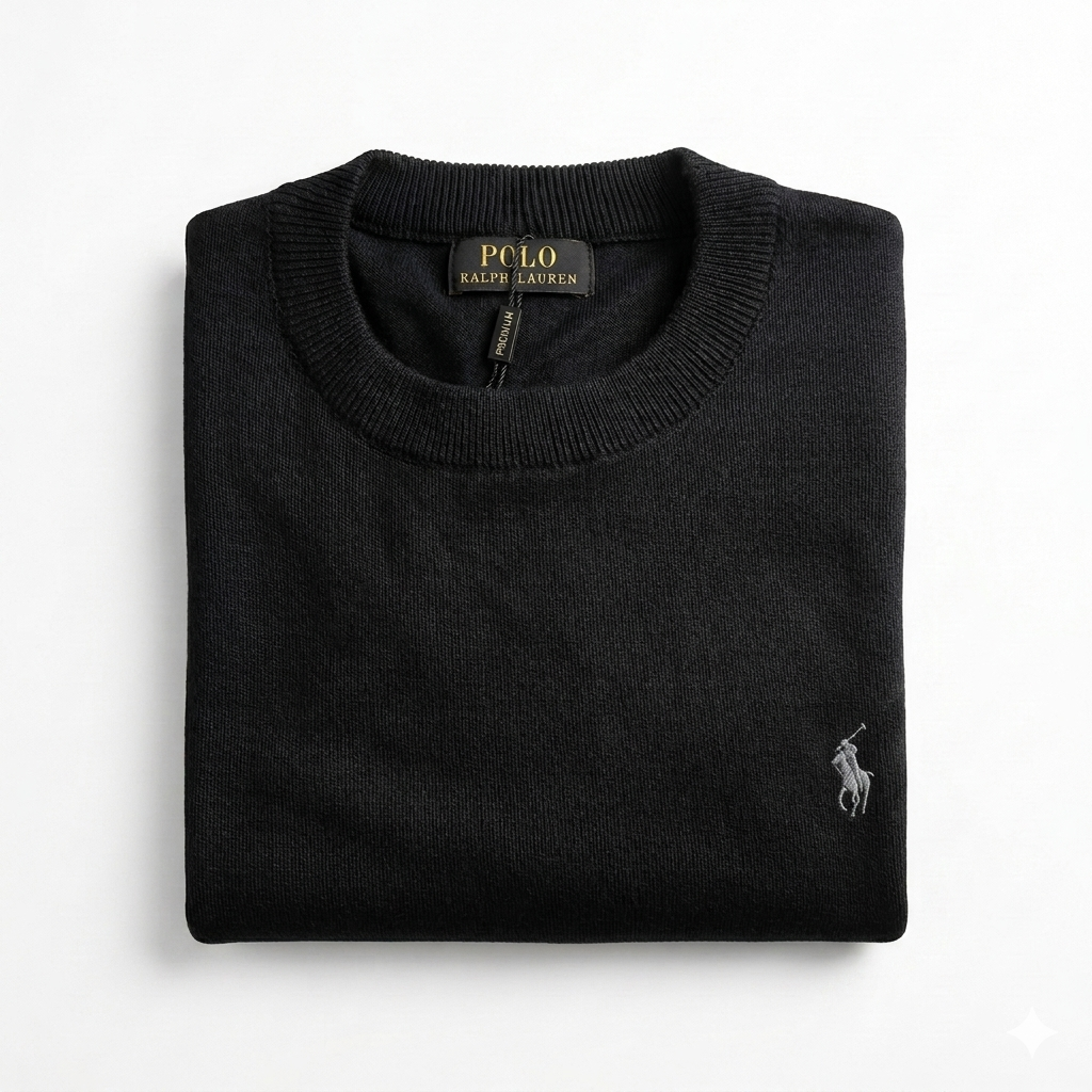 SUETER DE HILO - NEGRO - TEXTURA FINA RL