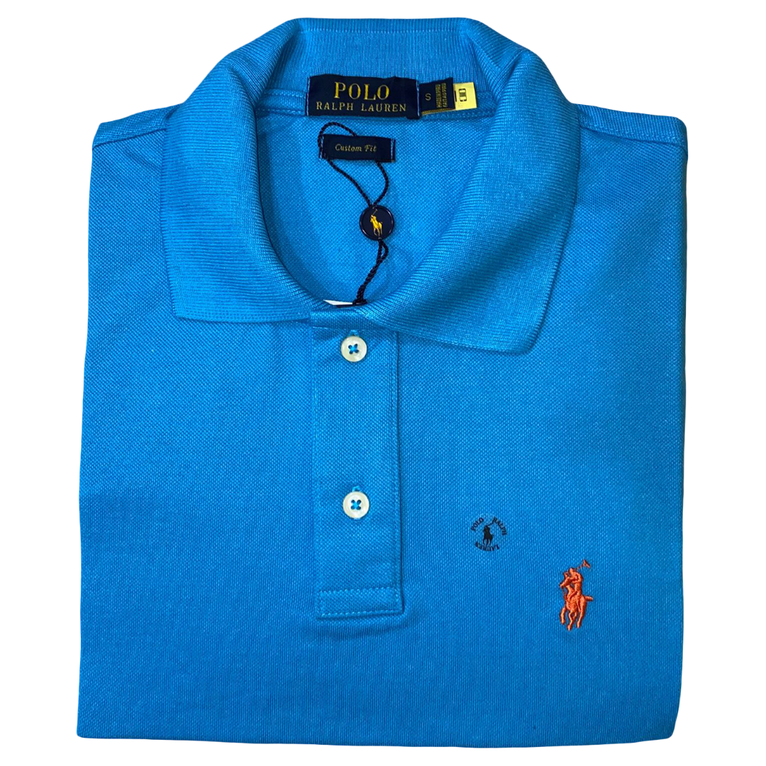 REMERA ESTILO POLO - TURQUESA - LOGO TRADICIONAL RL