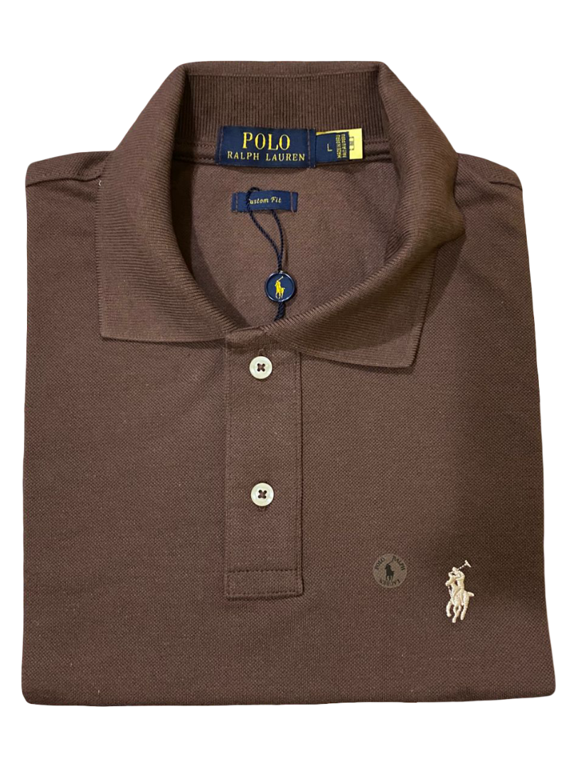 REMERA ESTILO POLO - MARRON - LOGO TRADICIONAL RL