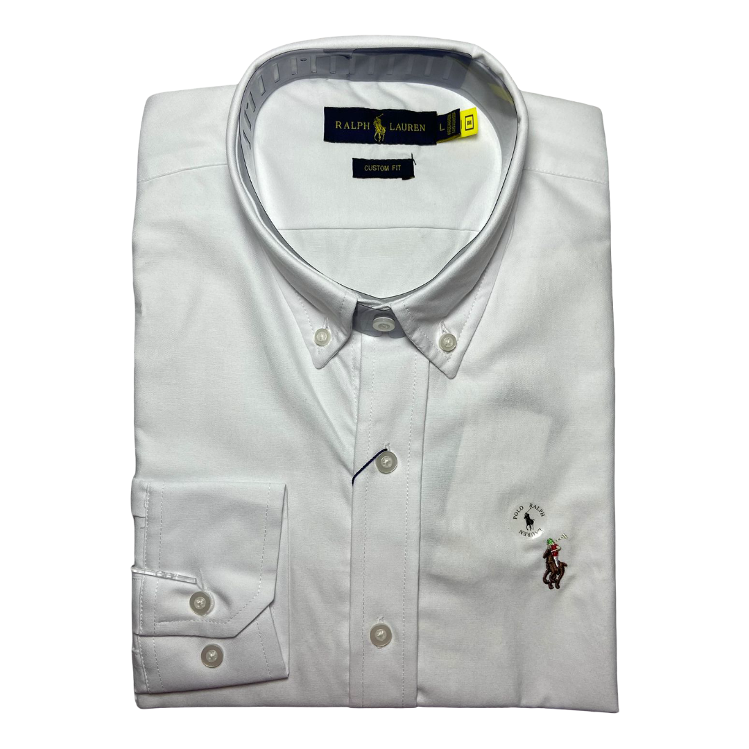 CAMISA OXFORD - BLANCO - LOGO COLORIDO TRADICIONAL RL