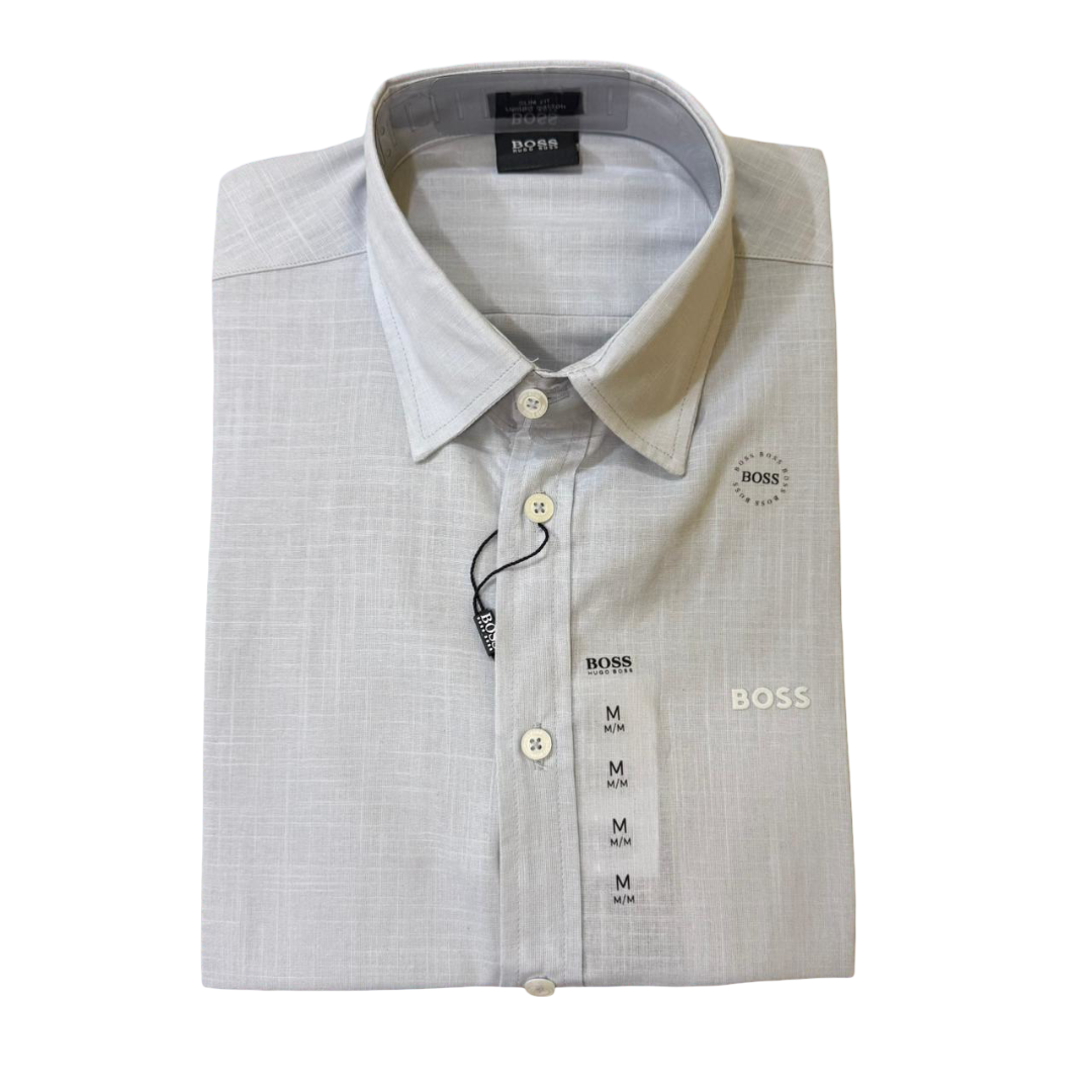 CAMISA LINO - GRIS CLARO - LOGO ENGOMADO HB