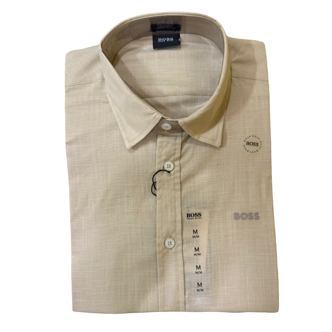 CAMISA LINO - BEIGE - LOGO ENGOMADO HB
