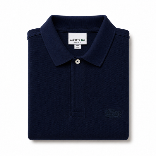 REMERA ESTILO POLO - AZUL MARINO  - LOGO BORDADO LC D1