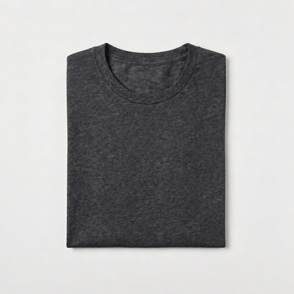 REMERA BASICA CLASICA - GRIS OSCURO - LOGO TRADICIONAL - LC