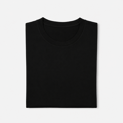 REMERA BASICA CLASICA - NEGRO - LOGO TRADICIONAL - LC
