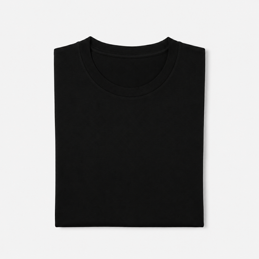 REMERA BASICA CLASICA - NEGRO - LOGO TRADICIONAL - LC