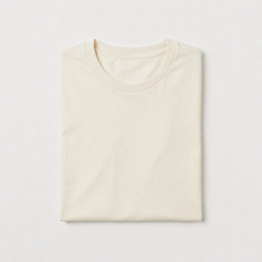 REMERA BASICA CLASICA - BLANCO PERLA - LOGO TRADICIONAL - LC