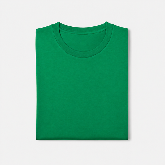 REMERA BASICA CLASICA - VERDE - LOGO TRADICIONAL - LC