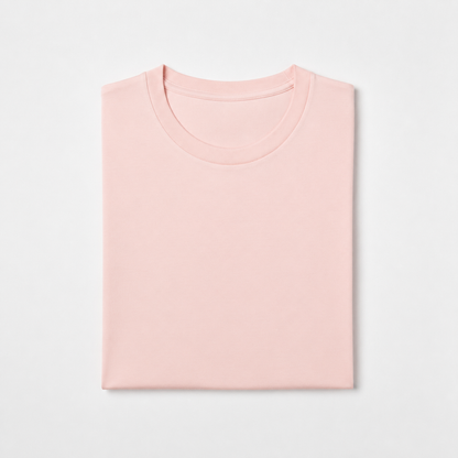 REMERA BASICA CLASICA - ROSA PASTEL - LOGO TRADICIONAL - LC