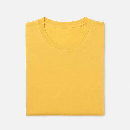 REMERA BASICA CLASICA - AMARILLO - LOGO TRADICIONAL - LC