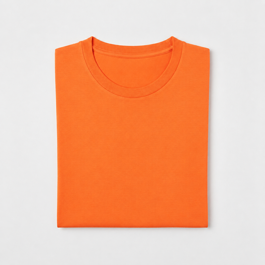 REMERA BASICA CLASICA - NARANJA - LOGO TRADICIONAL - LC