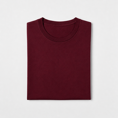 REMERA BASICA CLASICA - BORDO - LOGO TRADICIONAL - LC