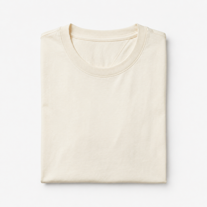 REMERA BASICA CLASICA - BLANCO PERLA - LOGO TRADICIONAL - TH