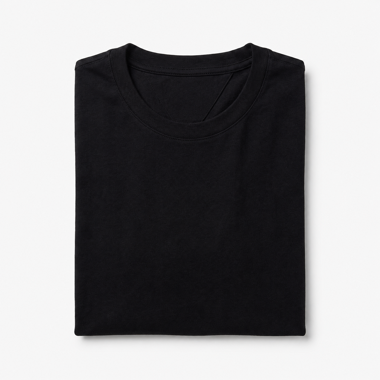 REMERA BASICA CLASICA - NEGRO - LOGO TRADICIONAL - TH