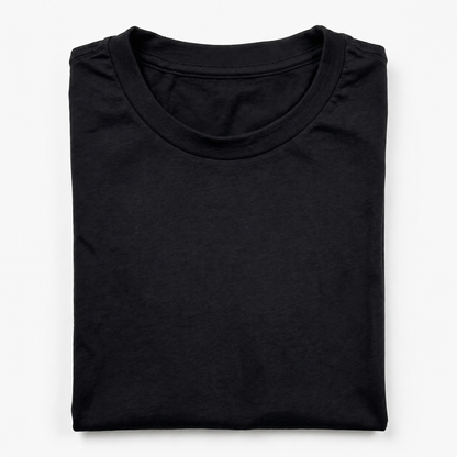 REMERA BASICA CLASICA - NEGRO - LOGO TRADICIONAL - RL