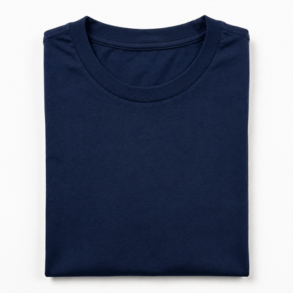 REMERA BASICA CLASICA - AZUL MARINO - LOGO TRADICIONAL - RL