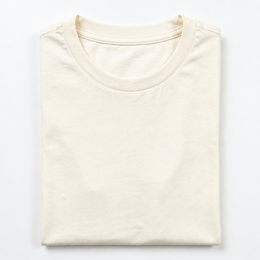REMERA BASICA CLASICA - BLANCO PERLA - LOGO TRADICIONAL - RL