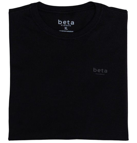 REMERA BASICA - BETA CLASSIC - MINIMALISTA - NEGRO D1