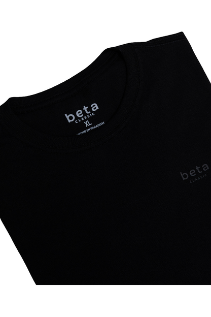 REMERA BASICA - BETA CLASSIC - MINIMALISTA - NEGRO D1