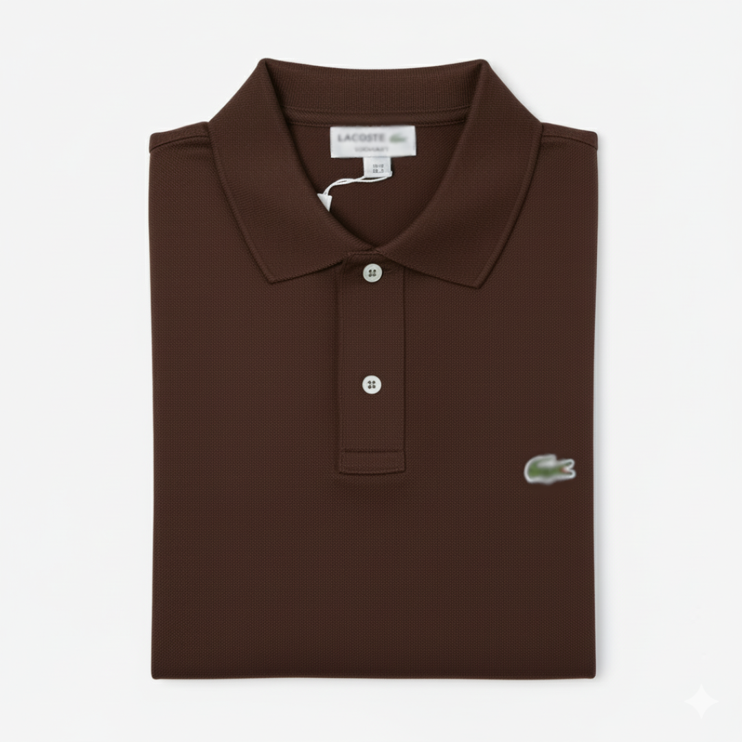 REMERA ESTILO POLO - MARRON CHOCOLATE - LOGO TRADICIONAL LC