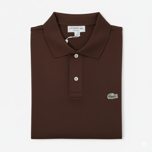 REMERA ESTILO POLO - MARRON CHOCOLATE - LOGO TRADICIONAL LC